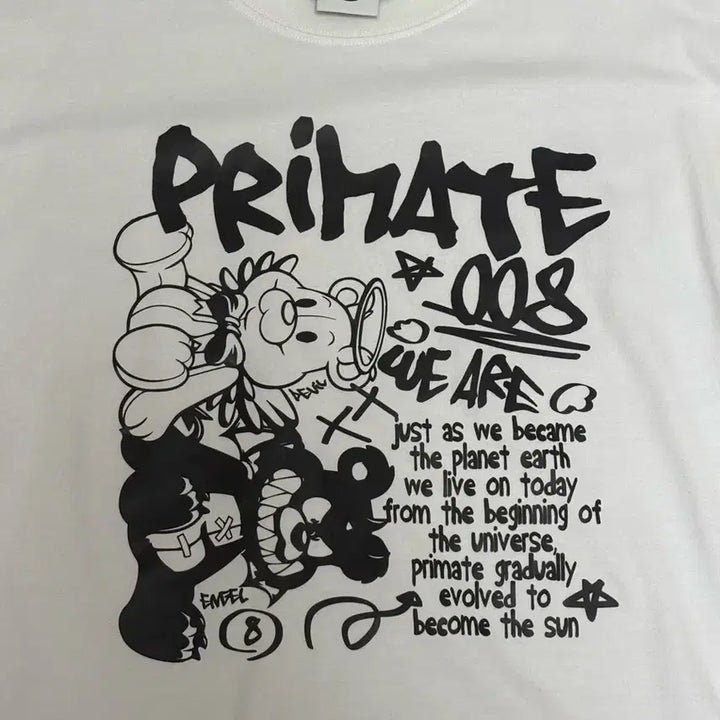 [BUNJANG] Prime Eight Raglan Short Sleeve T-Shirt White Size S / 프라임에이트 래글런 반팔 티셔츠 화이트