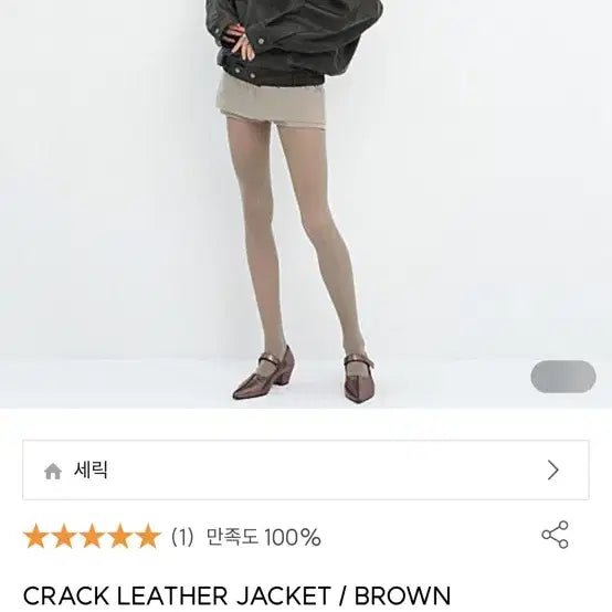 [BUNJANG] Seric Brown Leather Jacket / 세릭 크랙 레더 자켓 브라운
