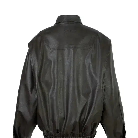 [BUNJANG] Seric Brown Leather Jacket / 세릭 크랙 레더 자켓 브라운