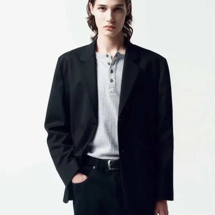 [BUNJANG] Insilence Oversized Wool Blazer Black / (M) 인사일런스 오버사이즈 울 블레이저 블랙