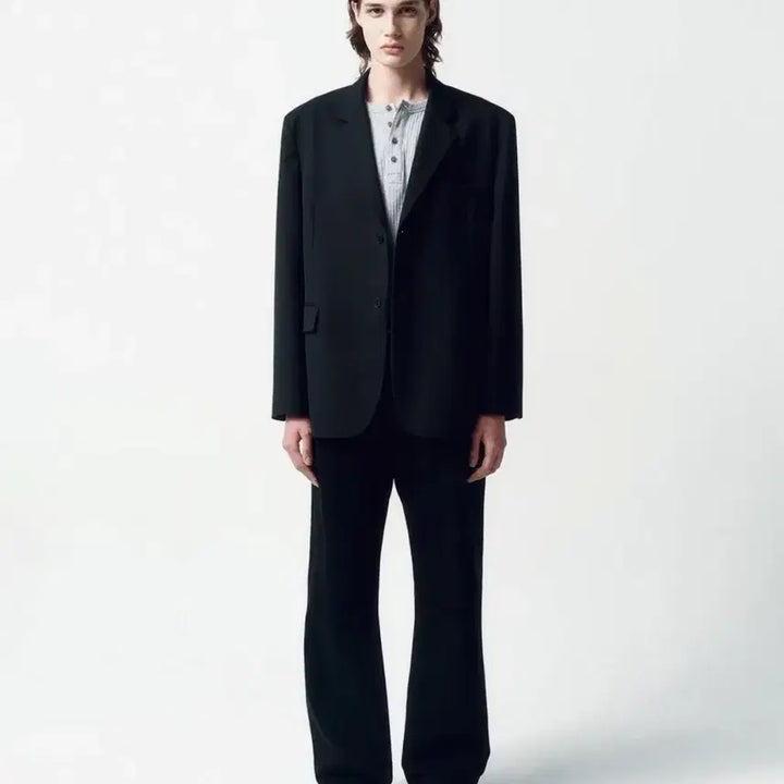 [BUNJANG] Insilence Oversized Wool Blazer Black / (M) 인사일런스 오버사이즈 울 블레이저 블랙