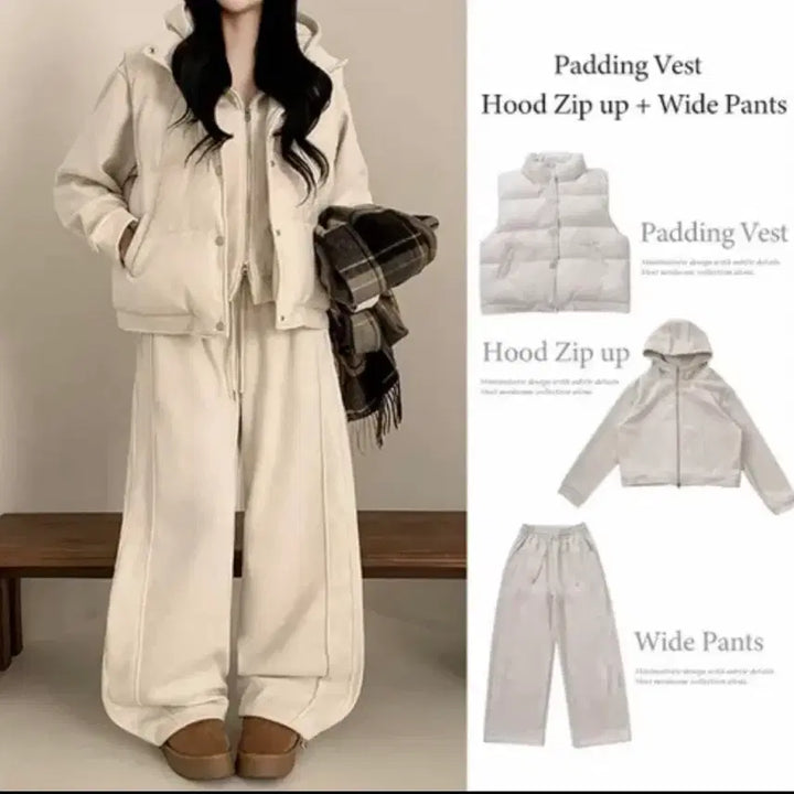 [BUNJANG] Avely Three-Piece Padded Set / 애이블리 쓰리피스 패딩 세트