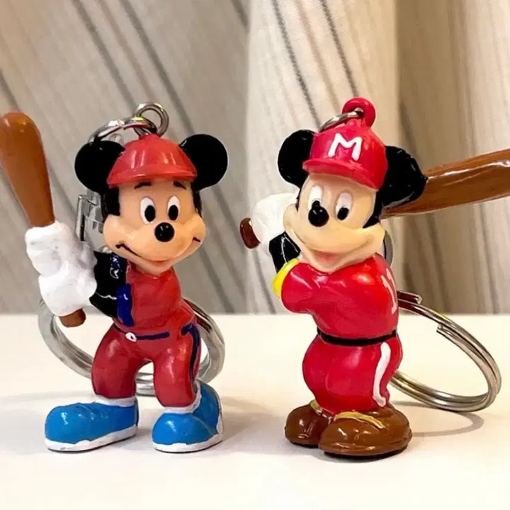 [BUNJANG] Disney Mickey Mouse Baseball Figure Keyring / 세트) 디즈니 정품 미키마우스 야구 키링 굿즈 빈티지 미키 피규어 커플템