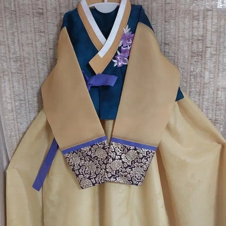[SOLD OUT] 새제품급)여성 한복 겨자색 투톤 저고리 빅사이즈