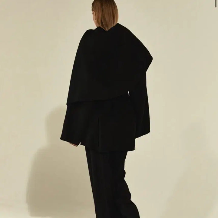 [BUNJANG] Ridifi Cape Belt Coat / Ridifi 블랙 케이프벨트 코트 울 100%