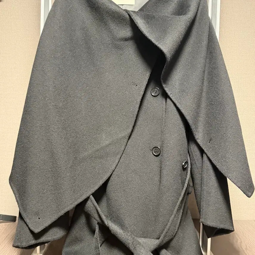 [BUNJANG] Ridifi Cape Belt Coat / Ridifi 블랙 케이프벨트 코트 울 100%