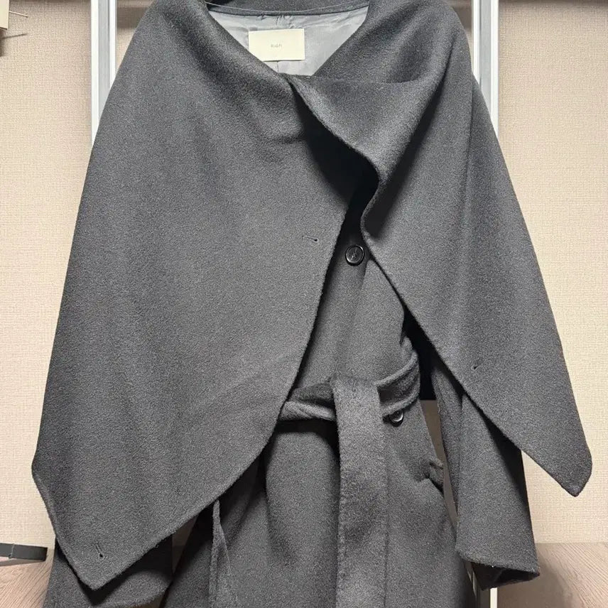 [BUNJANG] Ridifi Cape Belt Coat / Ridifi 블랙 케이프벨트 코트 울 100%