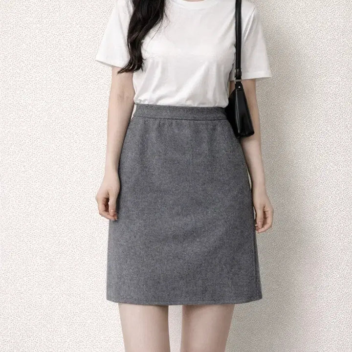 [BUNJANG] Gray Wool Mini Skirt / 새상품:) 모직 회색 미니스커트