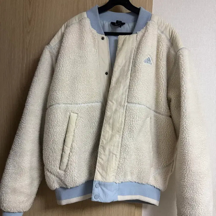 [BUNJANG] Adidas Sky Blue Fleece Training Top / 아디다스 뽀글이 스카이블루