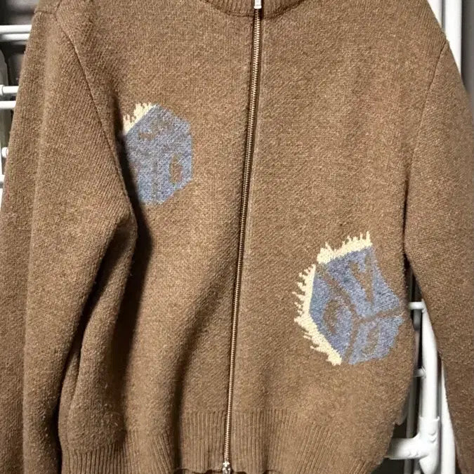 [BUNJANG] YesEyeSee Dice Knit Zip-up / 예스아이씨 다이스 니트집업