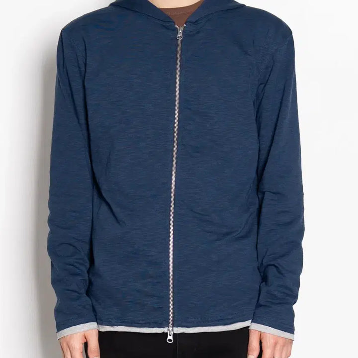 [BUNJANG] Part Cutoff Layered Hoodie Zip (Navy) / 파르트 Cutoff layered hoodie zip (navy)