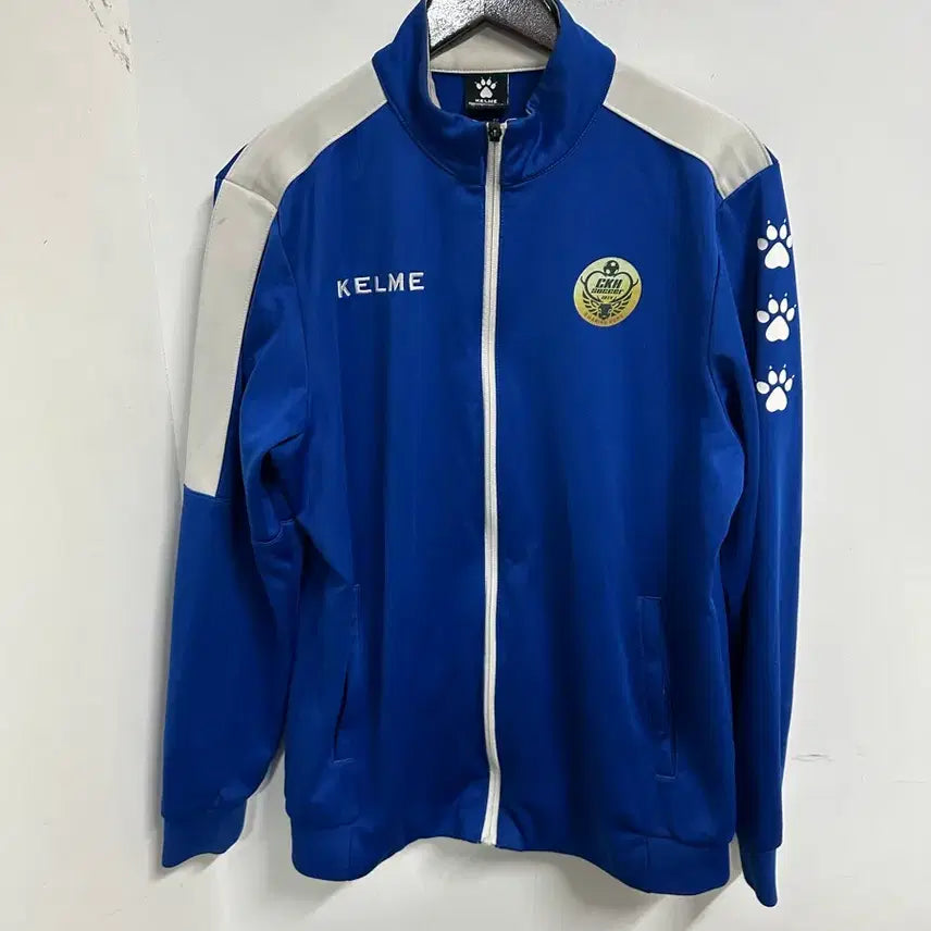 [BUNJANG] Kelme Blue Track Top 110 / [만원 아라비아빈티지]켈메 블루 트랙탑 CKH 축구팀 패치 110
