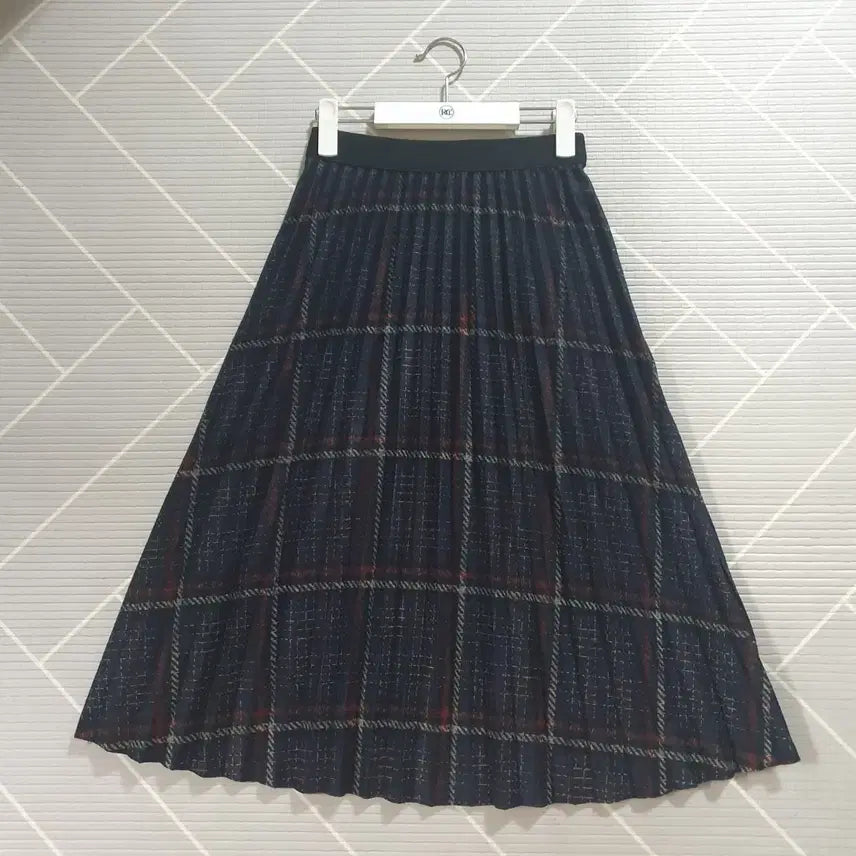 [BUNJANG] THE ZIEN Wool Check Pleated Long Skirt / .THE ZIEN 모직체크 플리츠 롱스커트.주름스커트.롱치마