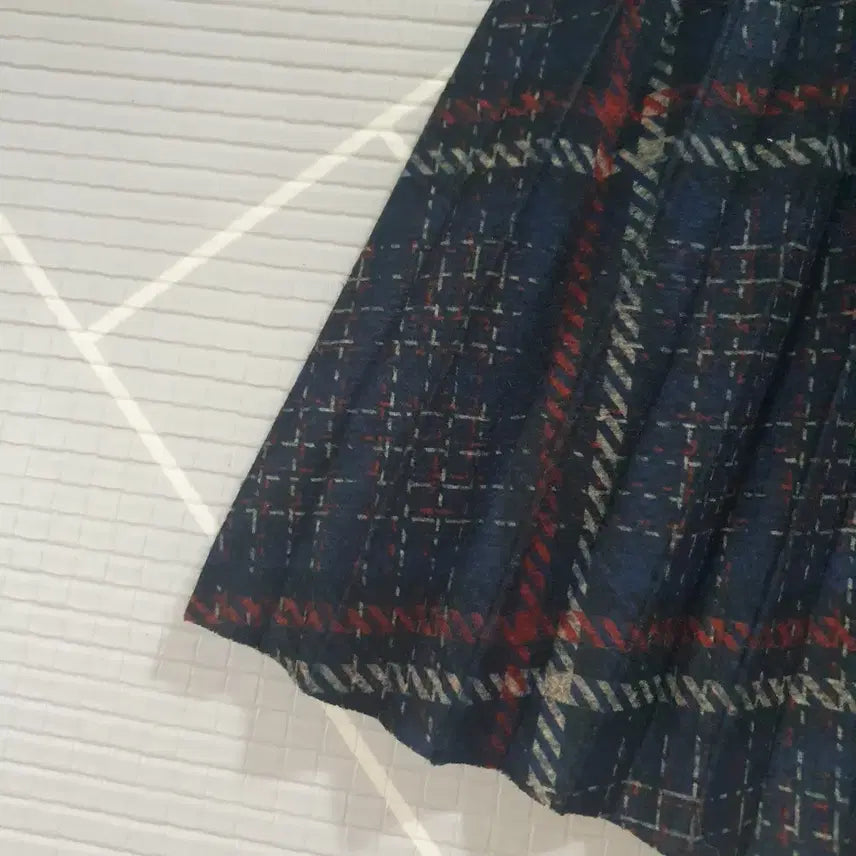 [BUNJANG] THE ZIEN Wool Check Pleated Long Skirt / .THE ZIEN 모직체크 플리츠 롱스커트.주름스커트.롱치마
