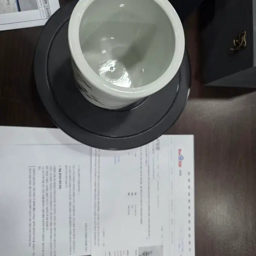 [BUNJANG] Lee Myung-ryang Republic Era Celadon Brush Pot / 70년된 주산 이명량 민국.백자분채.진품보증서.양자/과학검사.중국도자기