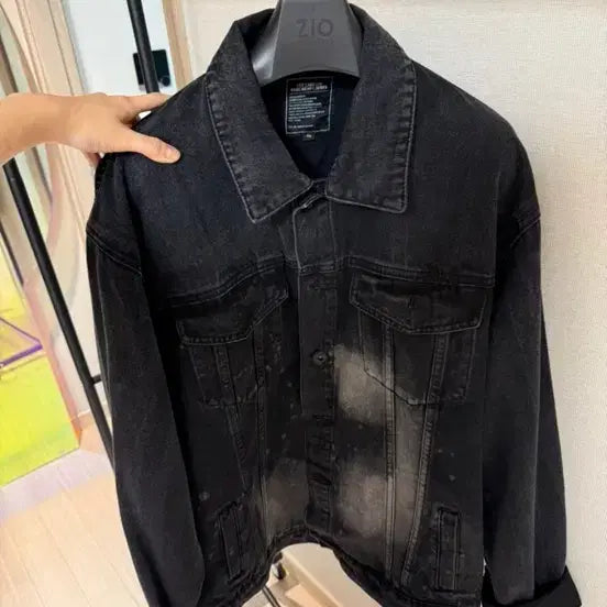 [BUNJANG] ZIO Black Washed Denim Jacket / ZIO 블랙 데님 자켓 워싱 데님자켓