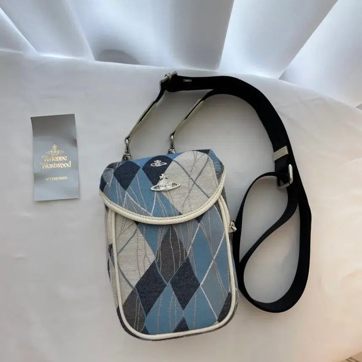 [BUNJANG] Vivienne Westwood Argyle Mini Crossbody Bag / (19.0)비비안웨스트우드 블루 아가일 미니 멀티 크로스백