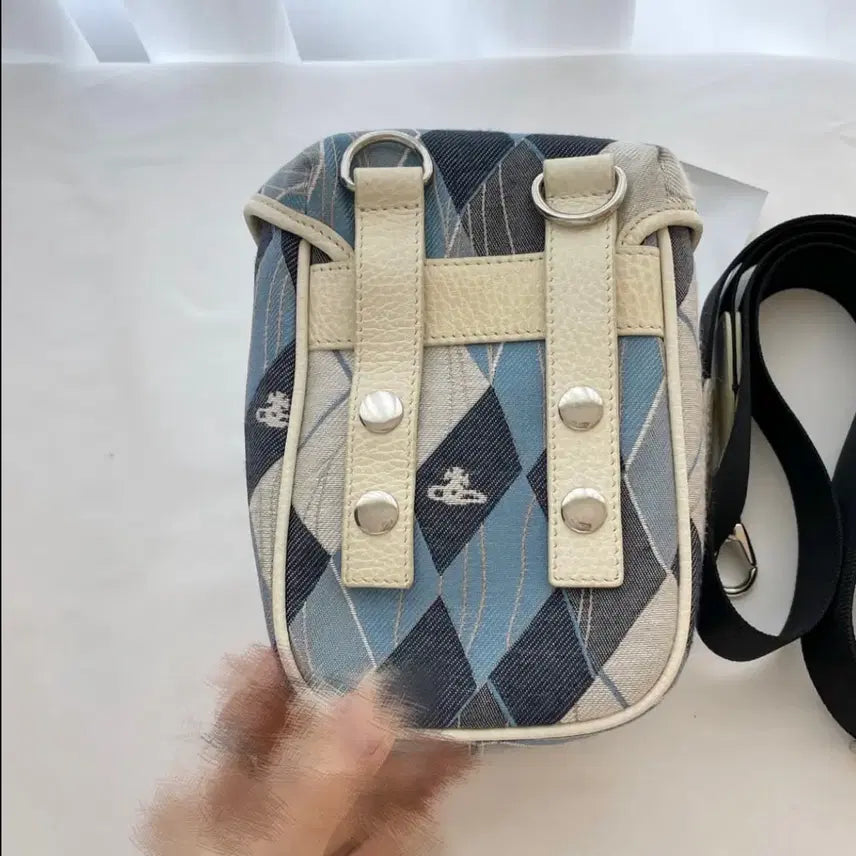 [BUNJANG] Vivienne Westwood Argyle Mini Crossbody Bag / (19.0)비비안웨스트우드 블루 아가일 미니 멀티 크로스백