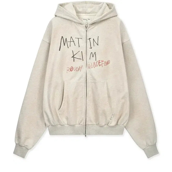 [BUNJANG] Martin Kim Washed Graffiti Hoodie Zip-up / (구해요) 마틴킴 빈티지 워시드 그라피티 후드집업 인 베이지