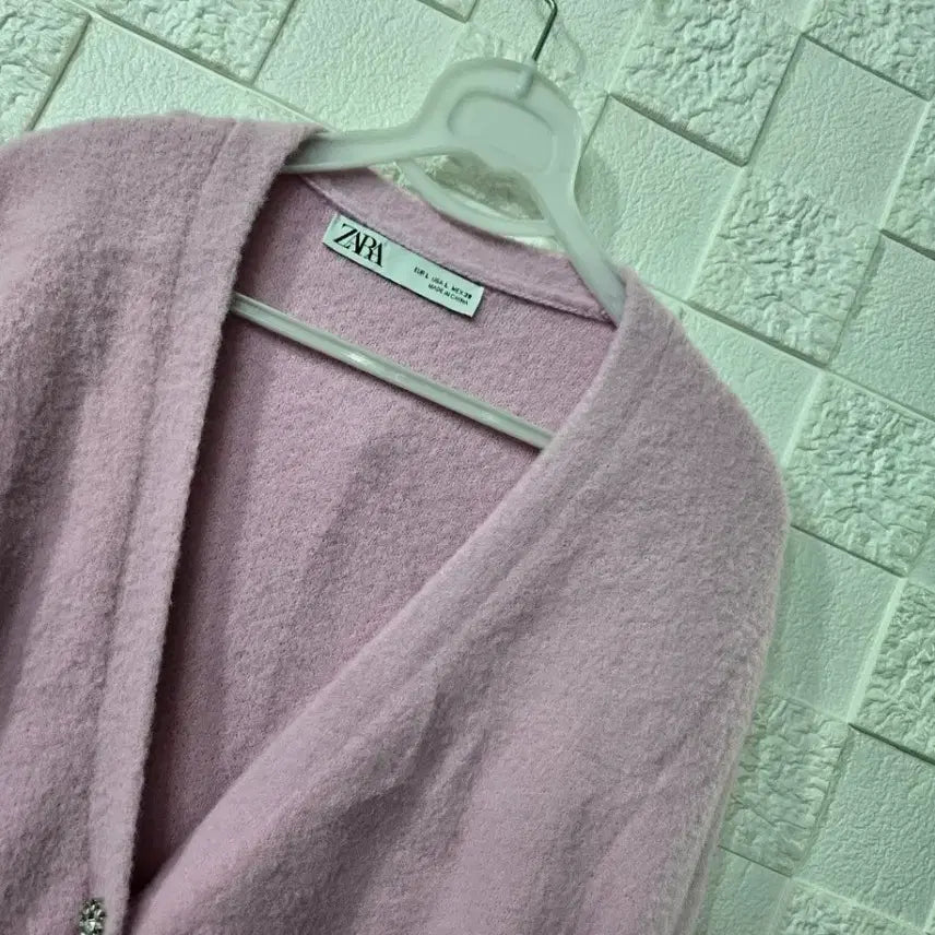 [BUNJANG] ZARA 66 Pink Cubic Cardigan / 자라  66  큐빅 핑크색 가디건  간절기