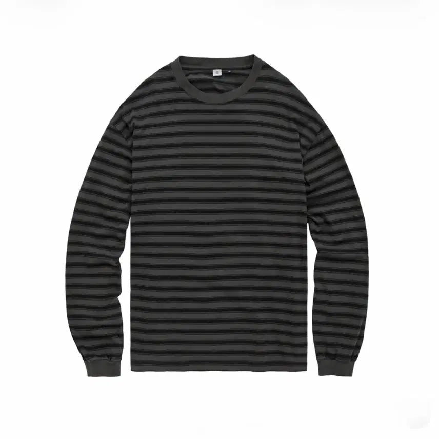 [BUNJANG] Polytelu Stripe Long Sleeve Charcoal / [3] 폴리테루 스트라이프 롱슬리브 차콜