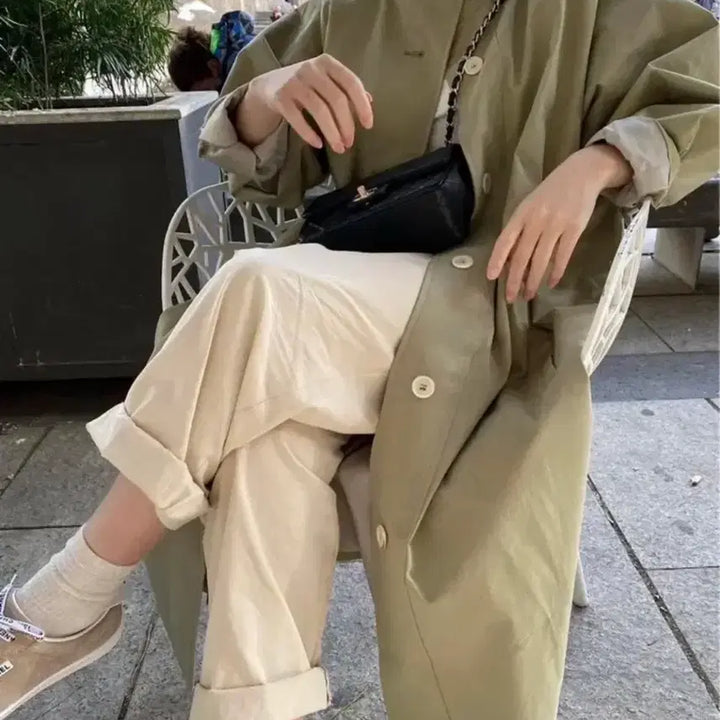 [BUNJANG] Free Love Mint Trench Coat / 프리러브 트렌치코트 민트