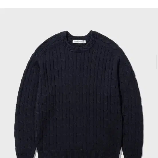 [BUNJANG] Intempo Mood Cable Knit Sweater (Dark Navy) / 인템포무드 케이블 니트 (다크네이비)
