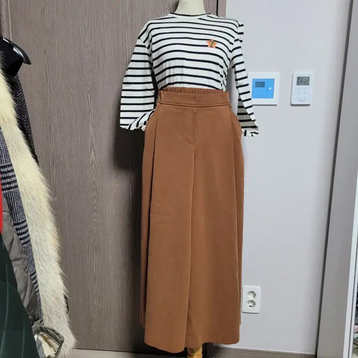 [BUNJANG] Benetton Brown Banded Wide Pants / 파격가!!   베네통  브라운 밴딩 와이드 팬츠