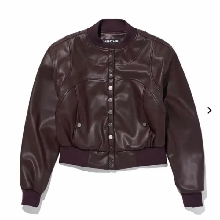 [BUNJANG] Mischief Leather Bomber Jacket Burgundy / 미스치프 레더 봄버 자켓 버건디 버튼업/ 보헤미안서울