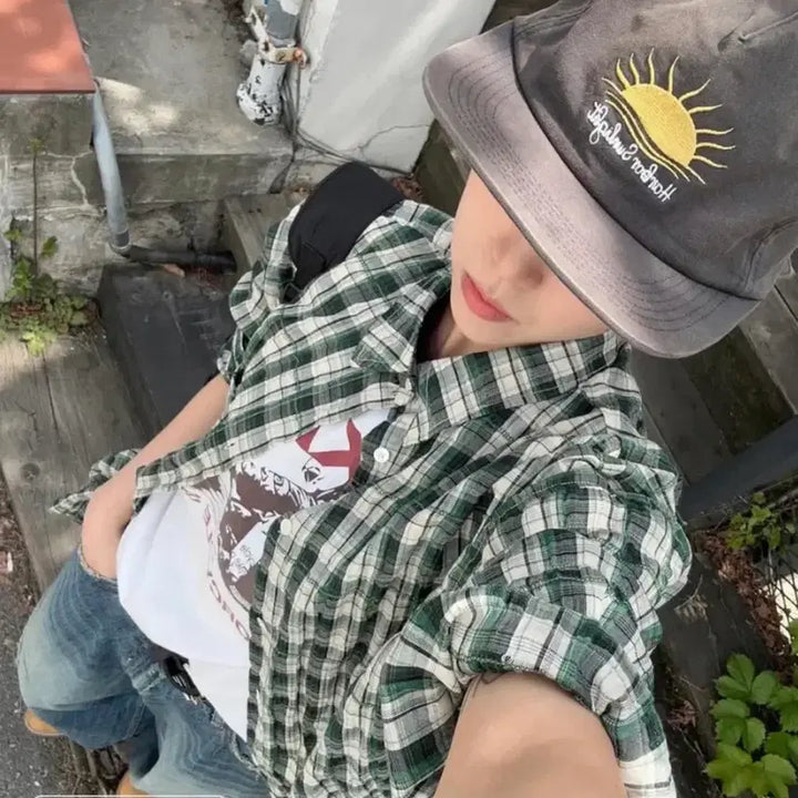 [BUNJANG] Anytime LoRic Iris Shirt Green L / 애니타임로릭 아이리스 셔츠 그린 L