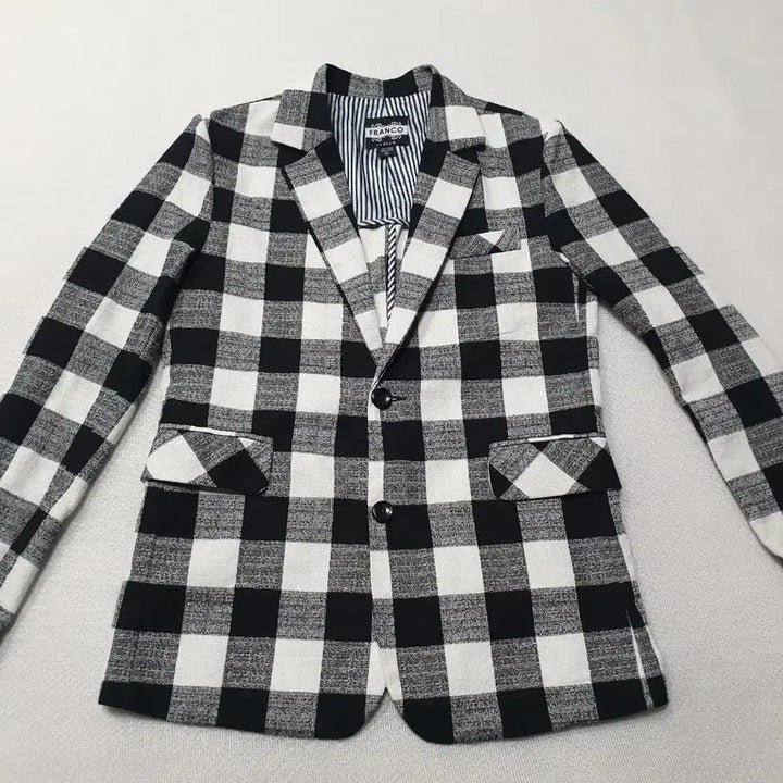 [BUNJANG] Franco Check Casual Jacket Black/White Size 95 / 프랭코 체크 캐주얼 자켓 블랙/화이트 95