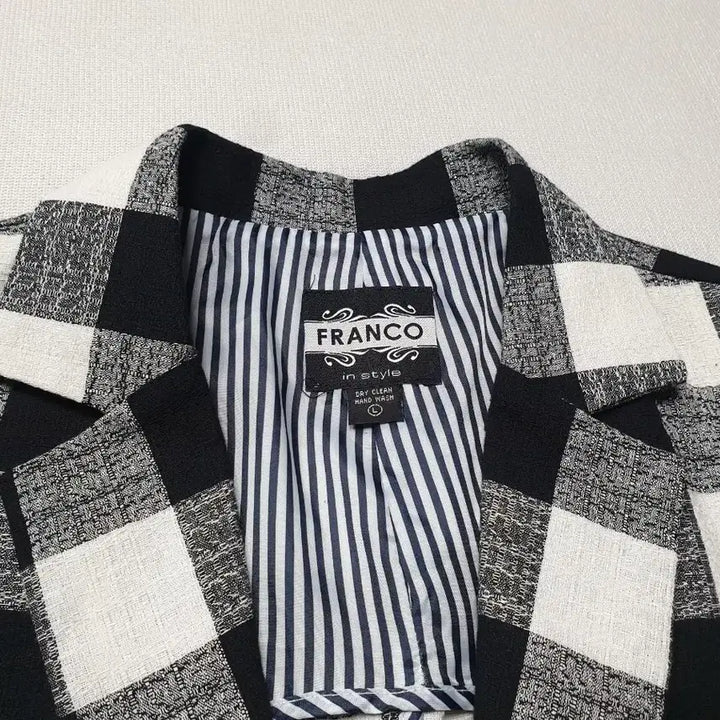 [BUNJANG] Franco Check Casual Jacket Black/White Size 95 / 프랭코 체크 캐주얼 자켓 블랙/화이트 95