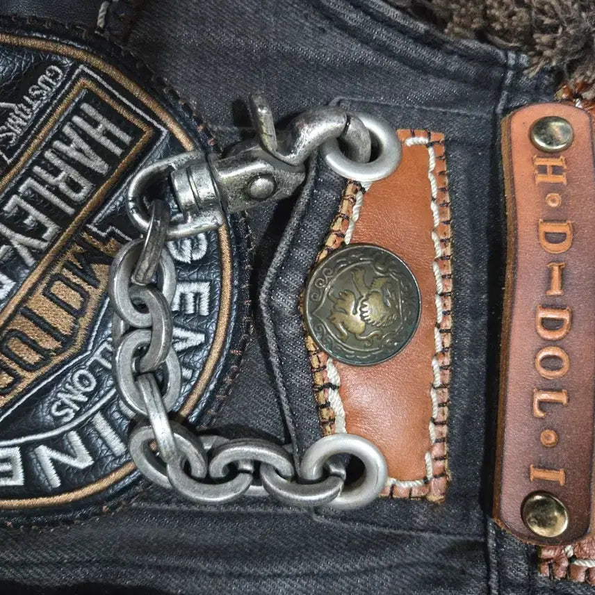 [BUNJANG] Harley-Davidson Denim Biker Vest / 할리데이비슨 데님 바이커 베스트 조끼