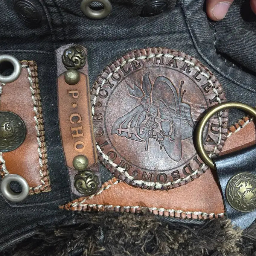 [BUNJANG] Harley-Davidson Denim Biker Vest / 할리데이비슨 데님 바이커 베스트 조끼