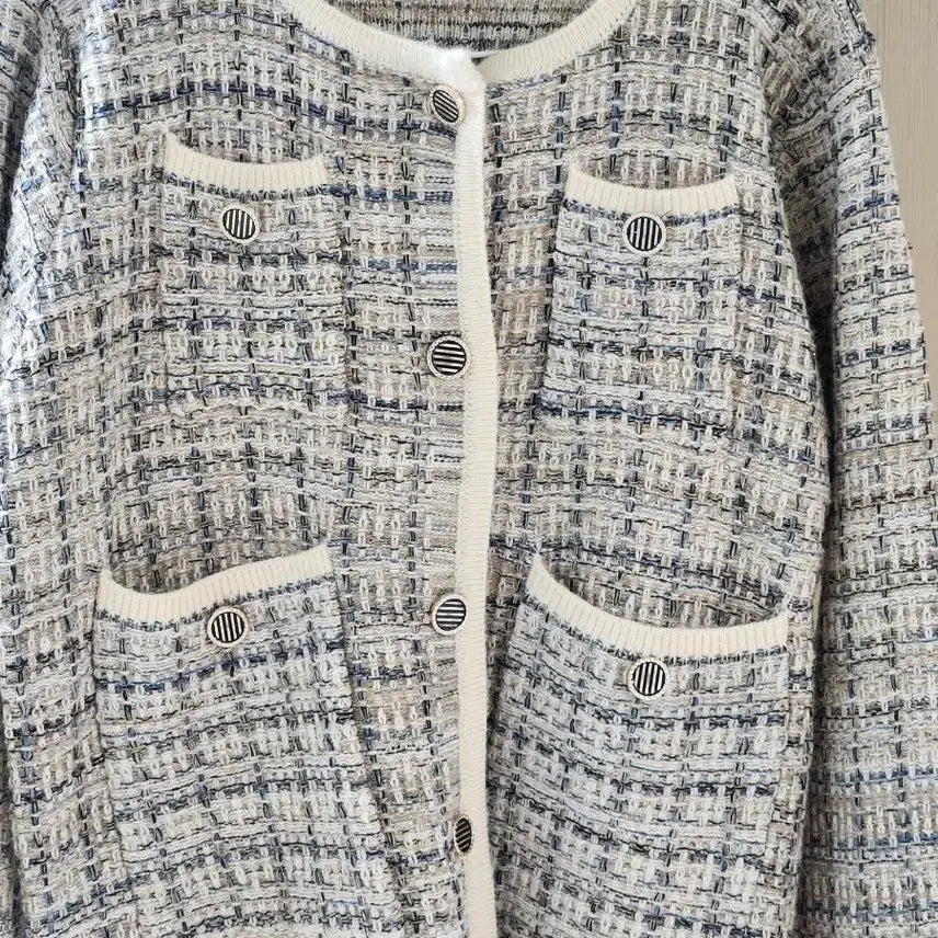 [BUNJANG] Tweed Round Neck Cardigan / 트위드 라운드넥 가디건77 넉넉