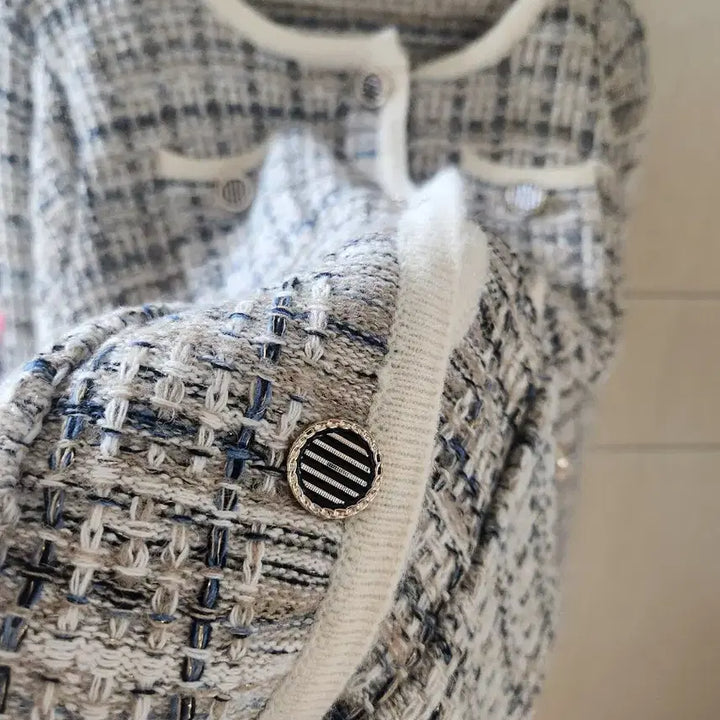 [BUNJANG] Tweed Round Neck Cardigan / 트위드 라운드넥 가디건77 넉넉