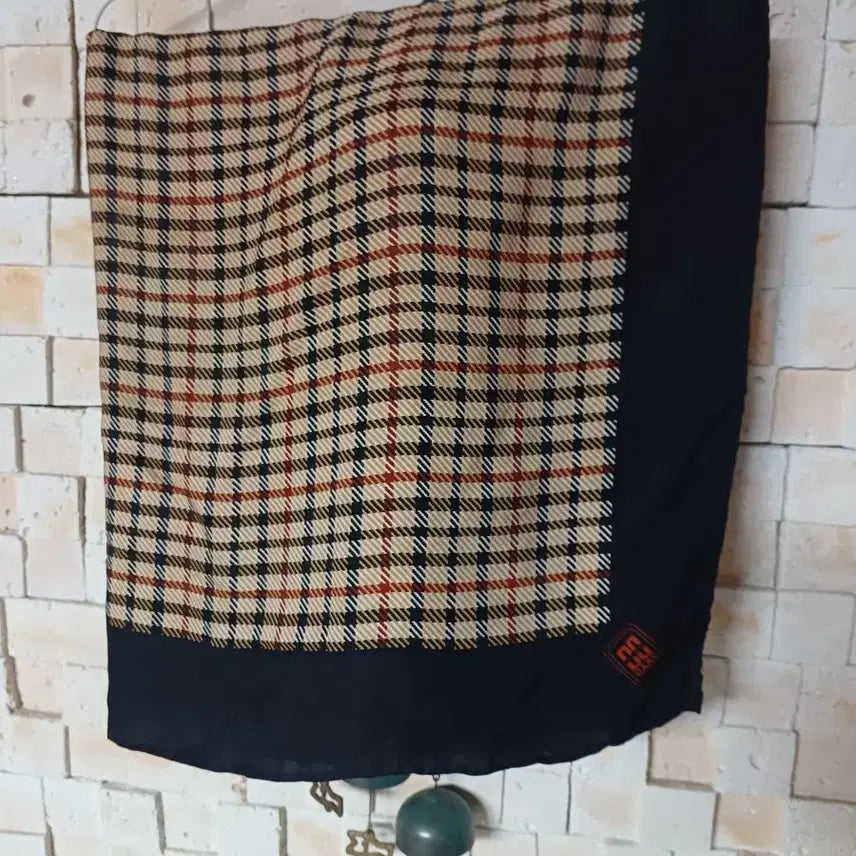 [BUNJANG] Daks Check Silk Scarf / 닥스 체크 스카프  사각 실크