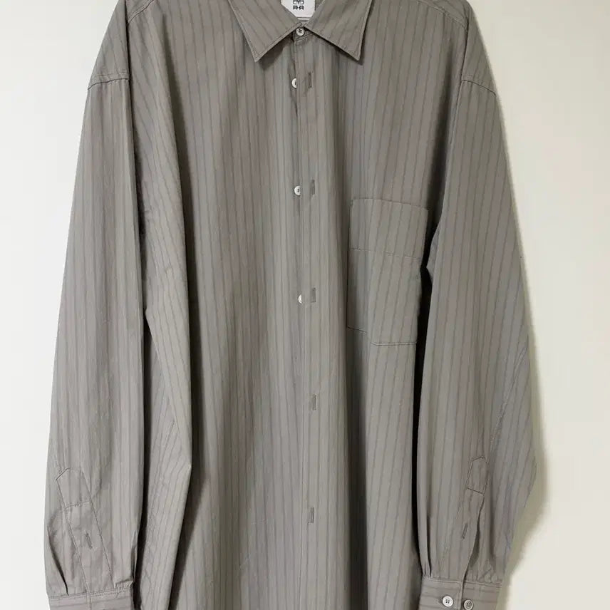 [BUNJANG] Polerru Rouged Stripe Shirt Washed Grey / [4] 폴리테루 루즈드 스트라이프 셔츠 워시드 그레이
