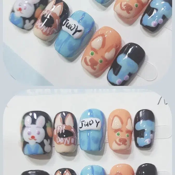 [BUNJANG] Handmade Character Nail Tips / 핸드메이드 캐릭터 네일팁