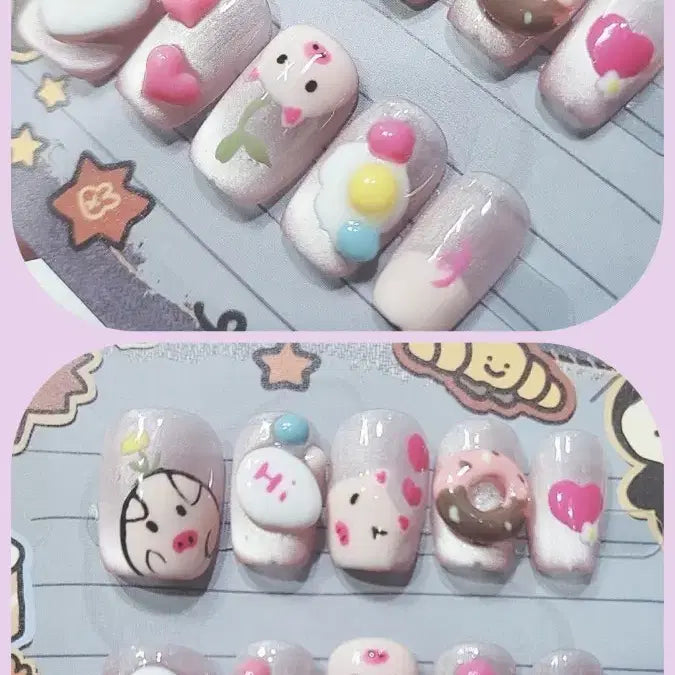 [BUNJANG] Handmade Character Nail Tips / 핸드메이드 캐릭터 네일팁