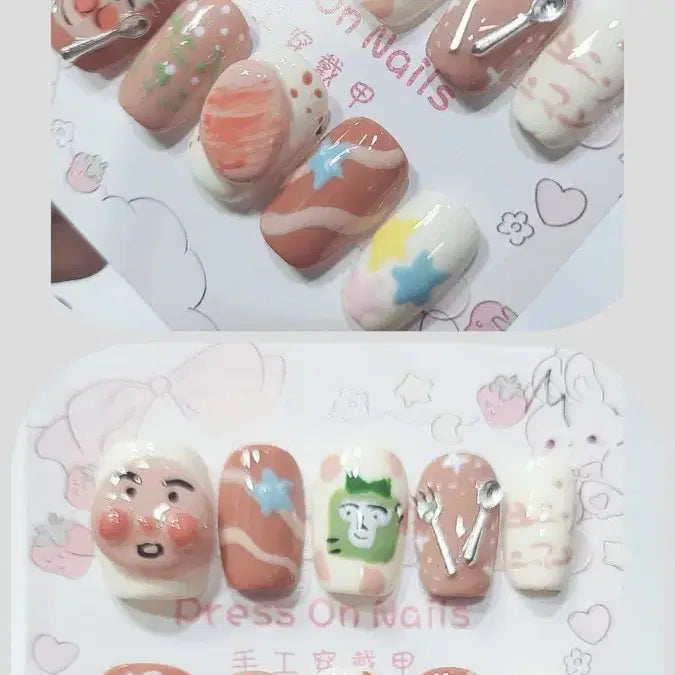 [BUNJANG] Handmade Character Nail Tips / 핸드메이드 캐릭터 네일팁