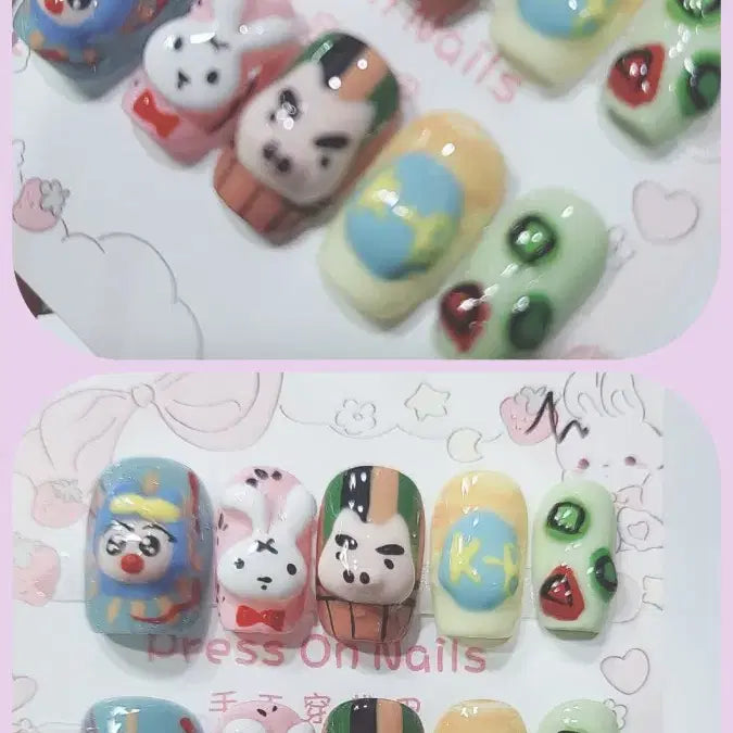 [BUNJANG] Handmade Character Nail Tips / 핸드메이드 캐릭터 네일팁