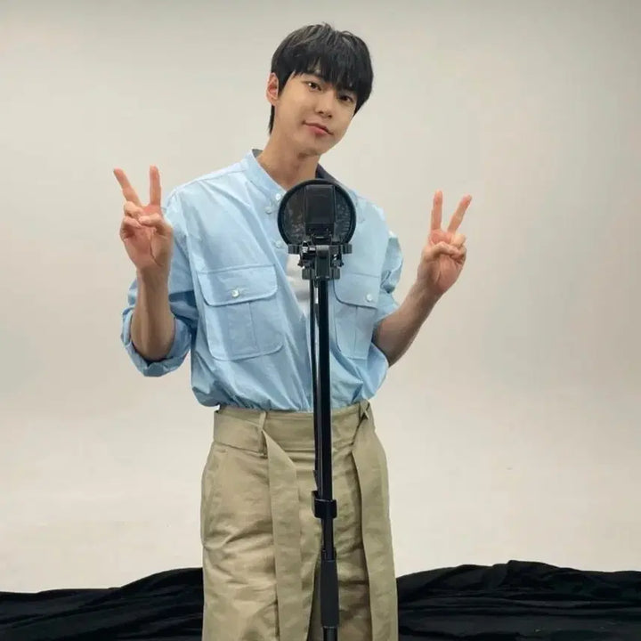 [BUNJANG] RECTO Fabio China Collar Shirt Sky Blue / [M]렉토 파비오 차이나 카라 셔츠 스카이블루