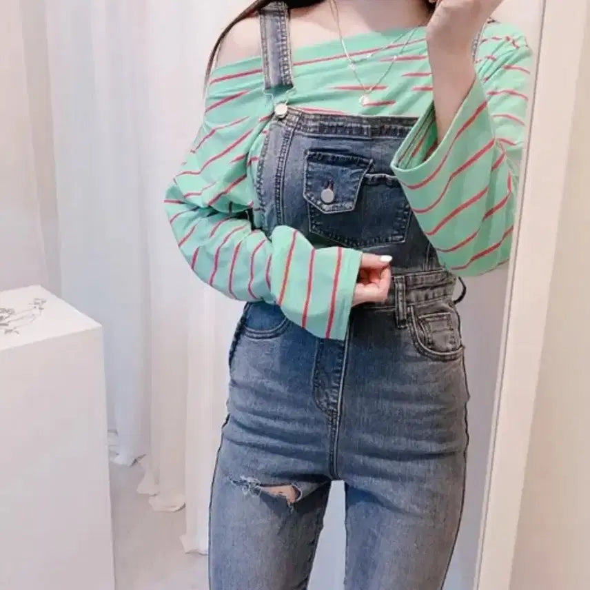 [BUNJANG] Avely Denim Overalls / 에이블리 옷 (멜빵바지)