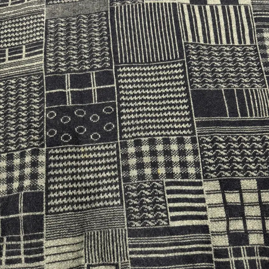 [BUNJANG] Christian Dior Multi-Check Patchwork Knit Navy XL / 90s 크리스찬 디올 멀티체크 패치워크 니트 네이비 XL