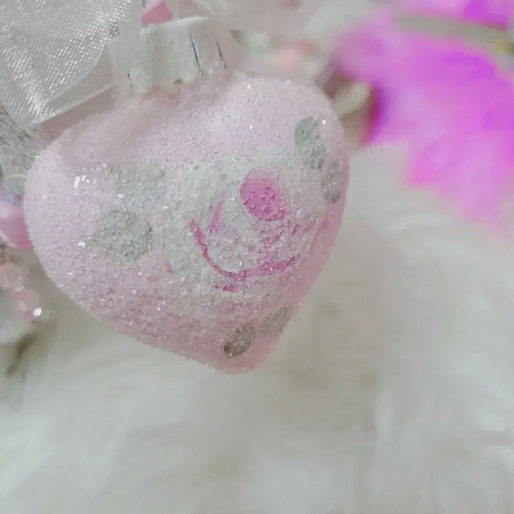 [BUNJANG] Heart Pink Christmas Tree Ornament Ball / 하트 핑크 크리스마스 트리 장식 볼