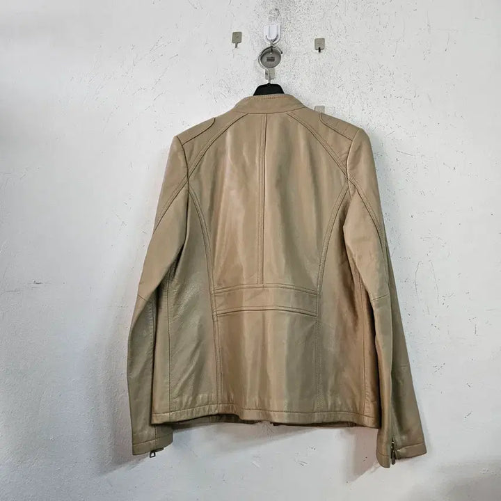 [BUNJANG] CARRERA Lambskin Leather Jacket Beige / CARRERA 양가죽 자켓 베이지