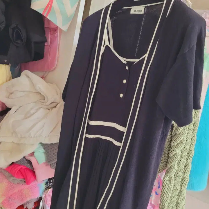 [BUNJANG] Black Knit Sleeveless Dress Set / 블랙 니트 민소매 원피스셋트