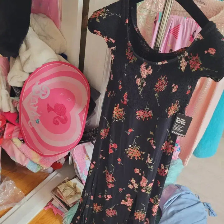 [BUNJANG] EXPRESS Floral Long Dress / EXPRESS 플라워 롱 원피스 블랙