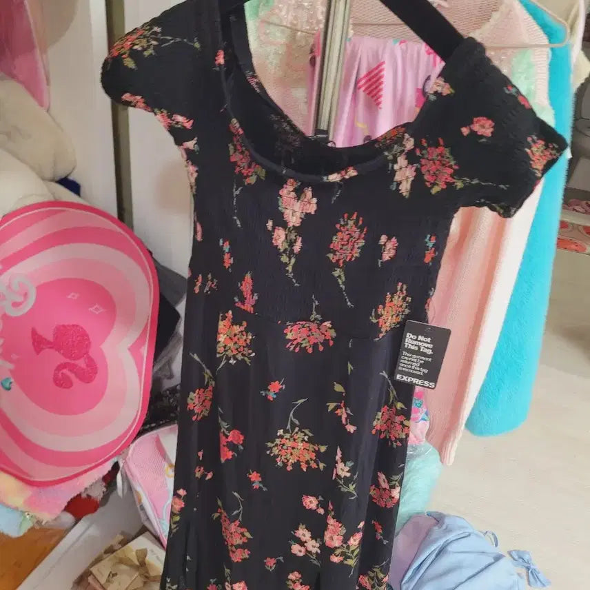 [BUNJANG] EXPRESS Floral Long Dress / EXPRESS 플라워 롱 원피스 블랙